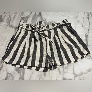 Indigo Rising Linen striped pull on tie shorts